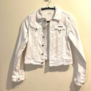 Girls Hudson White Demin Jean Jacket Size Large